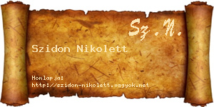 Szidon Nikolett névjegykártya